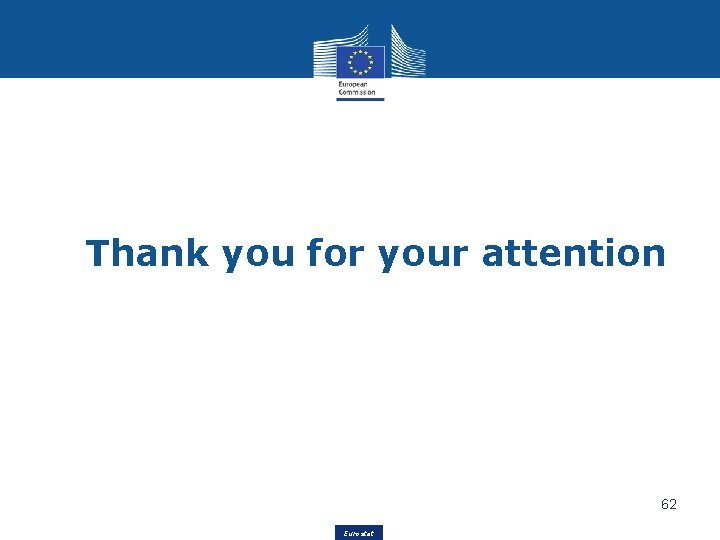 Thank you for your attention 62 Eurostat 