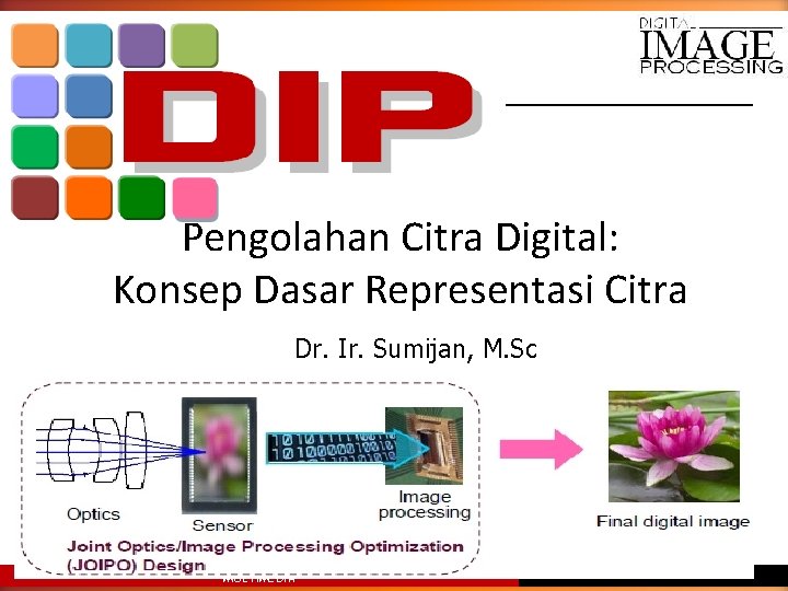 Pengolahan Citra Digital: Konsep Dasar Representasi Citra Dr. Ir. Sumijan, M. Sc MULTIMEDIA 2