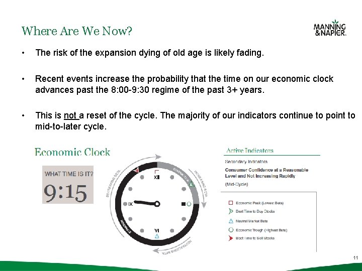 Where Are We Now? • The risk of the expansion dying of old age