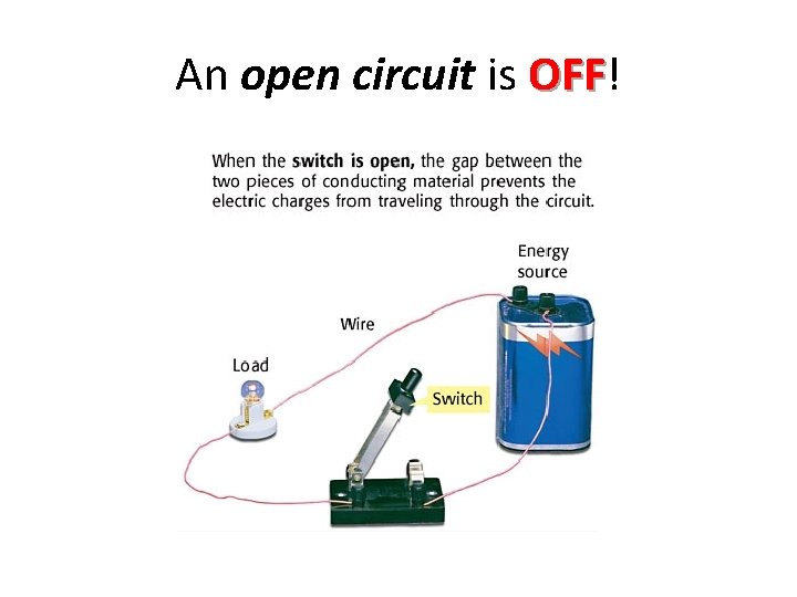 An open circuit is OFF! OFF 