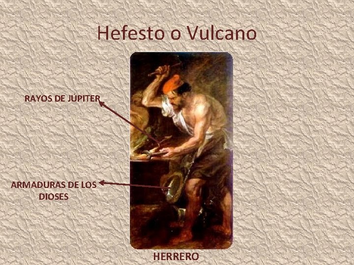 Hefesto o Vulcano RAYOS DE JÚPITER ARMADURAS DE LOS DIOSES HERRERO 