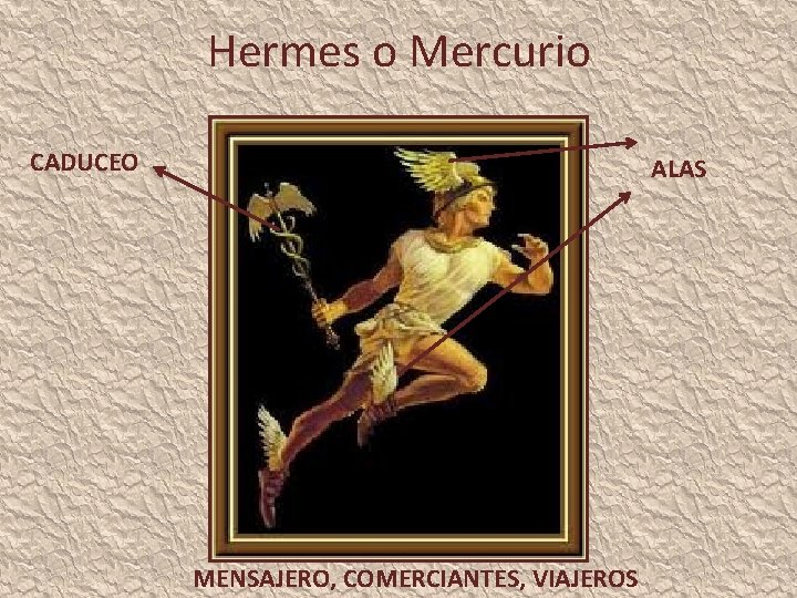 Hermes o Mercurio CADUCEO ALAS MENSAJERO, COMERCIANTES, VIAJEROS 