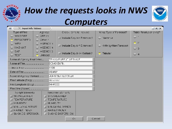 How the requests looks in NWS Computers 