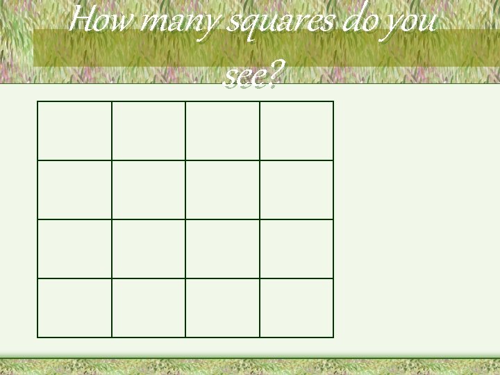 How many squares do you see? 