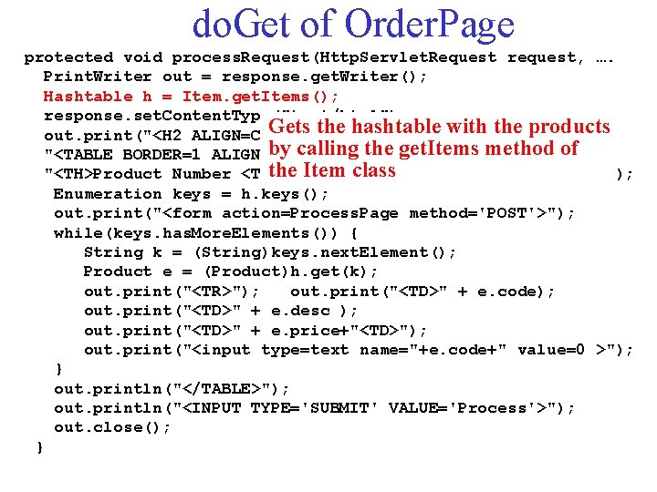 do. Get of Order. Page protected void process. Request(Http. Servlet. Request request, …. Print.
