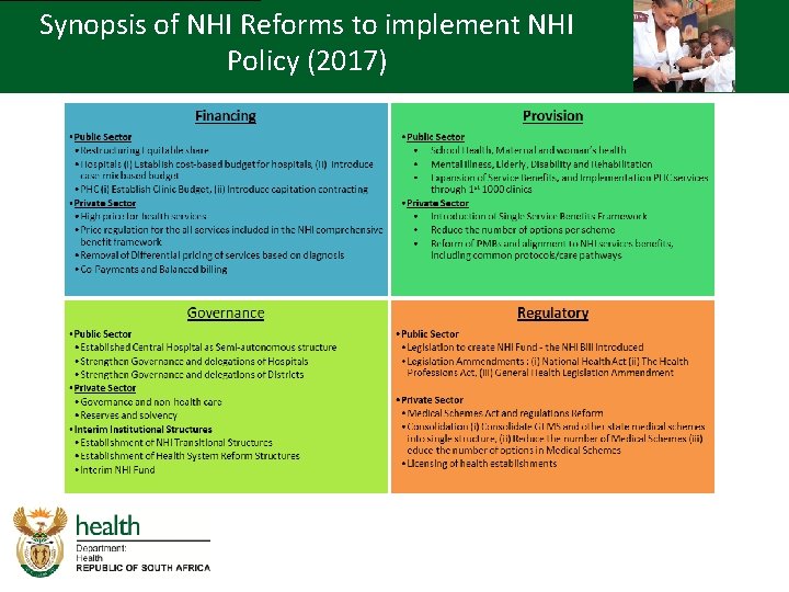 Synopsis of NHI Reforms to implement NHI Policy (2017) 