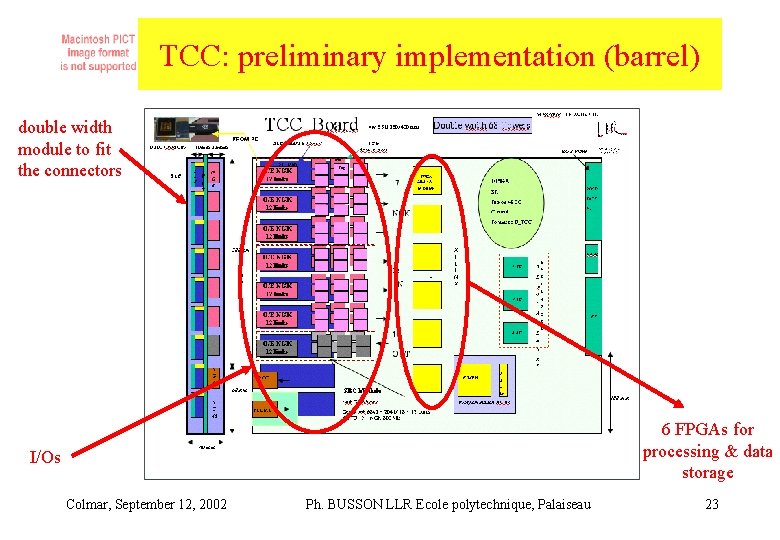 TCC: preliminary implementation (barrel) double width module to fit the connectors 6 FPGAs for TCC: preliminary implementation (barrel) double width module to fit the connectors 6 FPGAs for