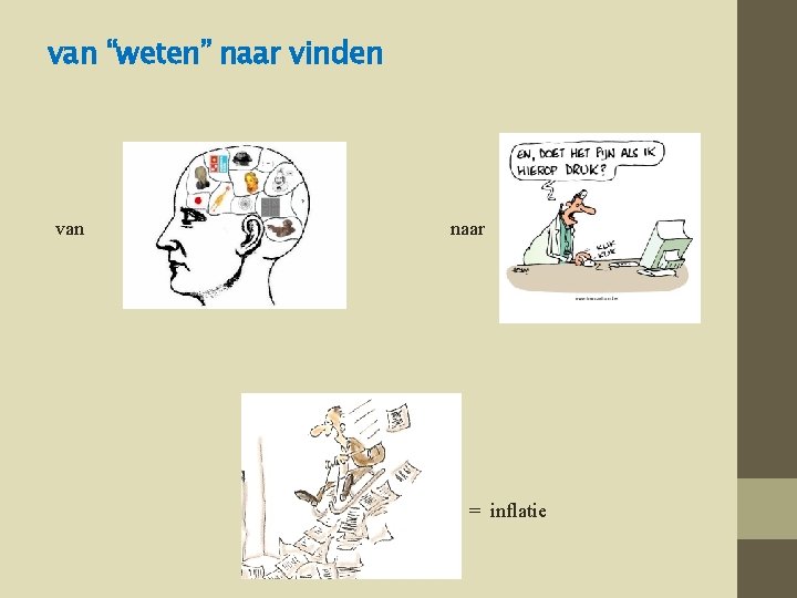 van “weten” naar vinden van naar = inflatie 