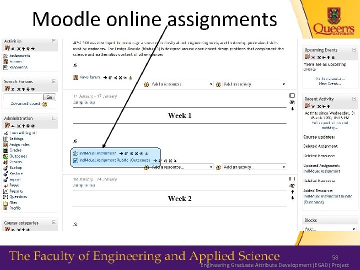 Moodle online assignments 58 Engineering Graduate Attribute Development (EGAD) Project 