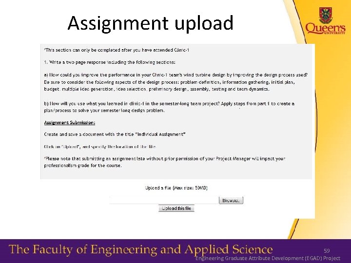 Assignment upload 59 Engineering Graduate Attribute Development (EGAD) Project 