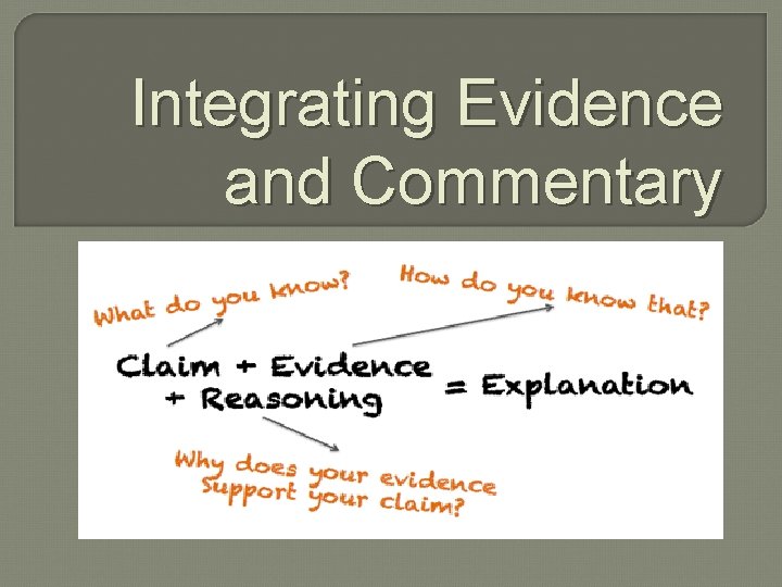 Integrating Evidence and Commentary 