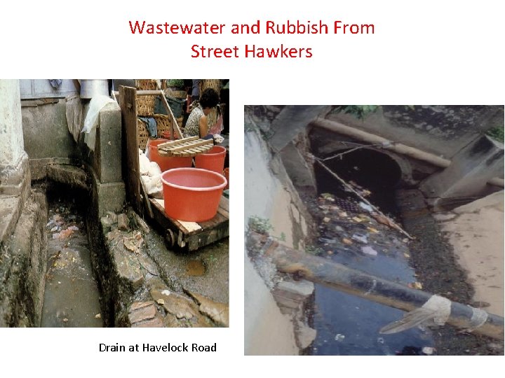 Wastewater and Rubbish From Street Hawkers Drain at Havelock Road 