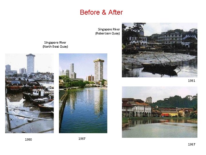 Before & After Singapore River (Robertson Quay) Singapore River (North Boat Quay) 1981 1980