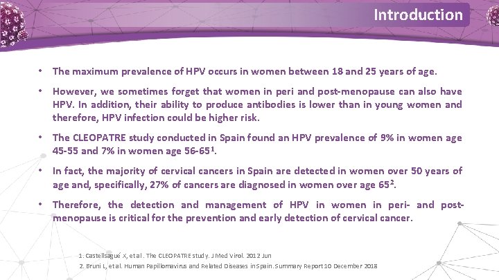 Introduction • The maximum prevalence of HPV occurs in women between 18 and 25
