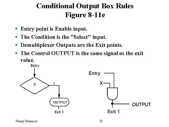 Conditional Output Box Rules Figure 8 -11 e § § Entry point is Enable