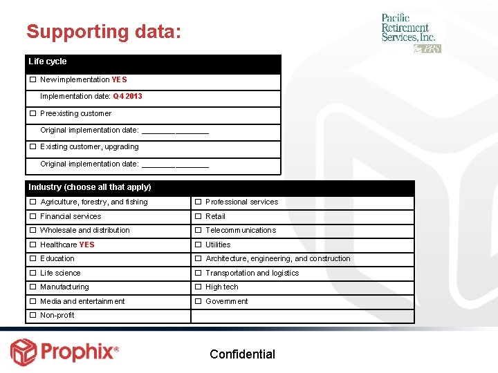 Supporting data: Life cycle ☐ New implementation YES Implementation date: Q 4 2013 ☐ Supporting data: Life cycle ☐ New implementation YES Implementation date: Q 4 2013 ☐