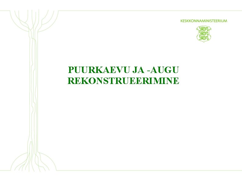 PUURKAEVU JA -AUGU REKONSTRUEERIMINE 