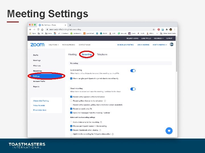 Meeting Settings 