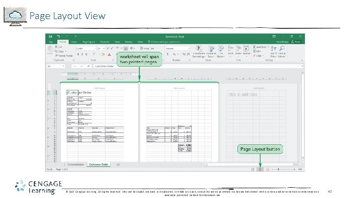Page Layout View © 2017 Cengage Learning. All Rights Reserved. May not be copied,