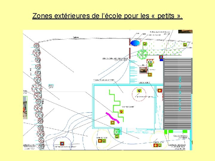 Zones extérieures de l’école pour les « petits » . 