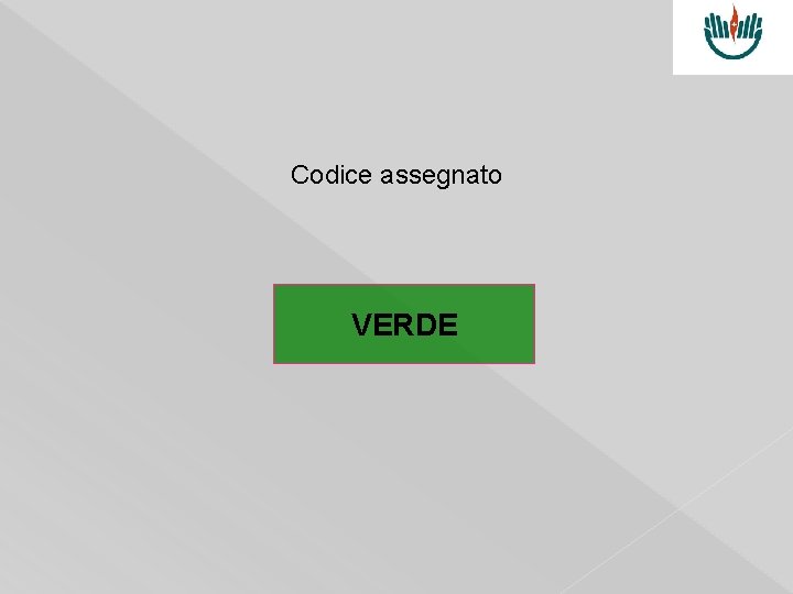 Codice assegnato VERDE 