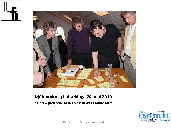 Þjóðfundur Lyfjafræðinga 20. maí 2010 Stundum þótti betra að standa við flokkun á hugmyndum