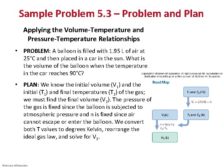 Sample Problem 5. 3 – Problem and Plan Applying the Volume-Temperature and Pressure-Temperature Relationships