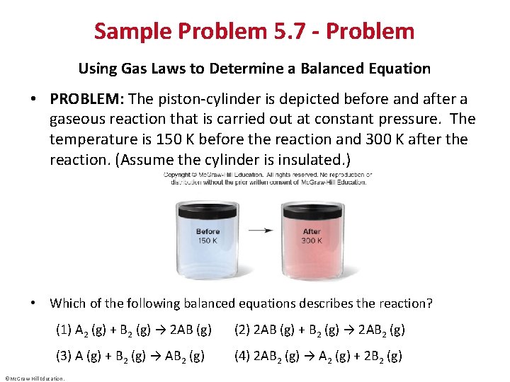 Sample Problem 5. 7 - Problem Using Gas Laws to Determine a Balanced Equation