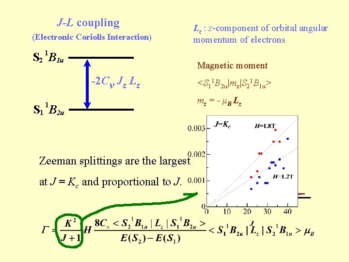 J-L coupling (Electronic Coriolis Interaction) S 2 1 B 1 u Lz : z-component