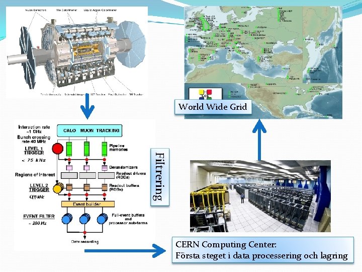 World Wide Grid Filtrering CERN Computing Center: Första steget i data processering och lagring
