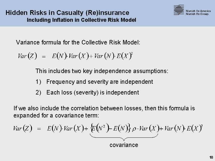 Hidden Risks in Casualty (Re)insurance Including Inflation in Collective Risk Model Variance formula for