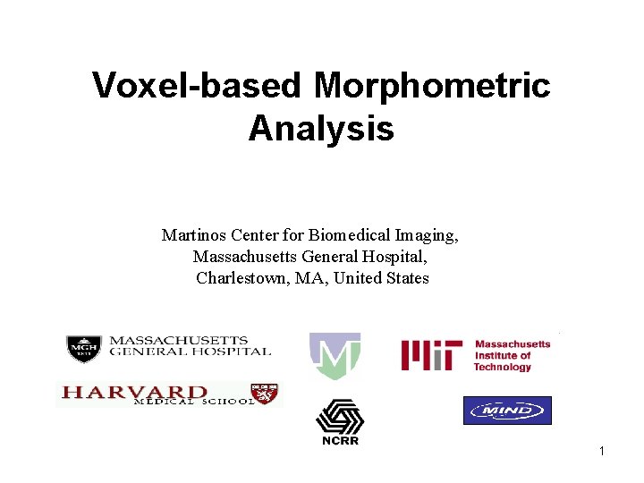 Voxel-based Morphometric Analysis Martinos Center for Biomedical Imaging, Massachusetts General Hospital, Charlestown, MA, United