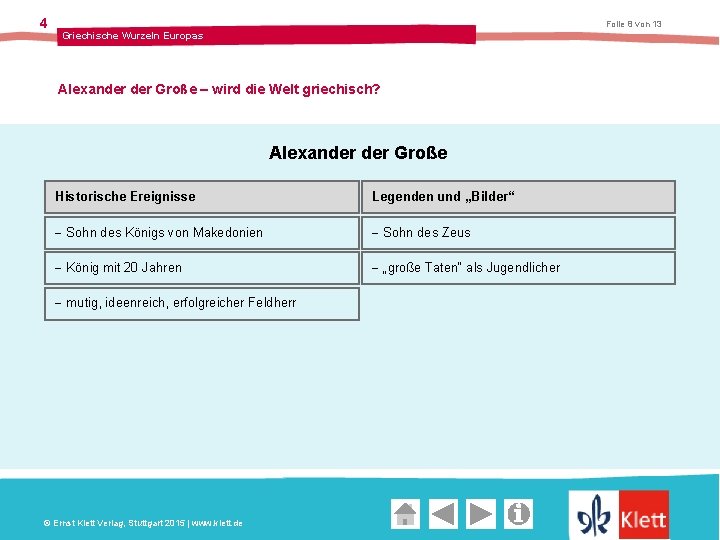 4 Folie 8 von 13 Griechische Wurzeln Europas Alexander Große – wird die Welt