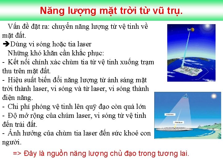 Năng lượng mặt trời từ vũ trụ. Vấn đề đặt ra: chuyển năng lượng