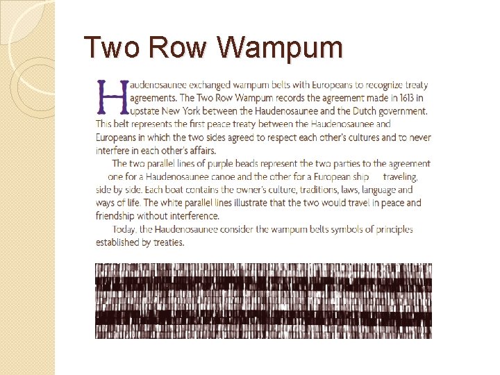 Two Row Wampum 