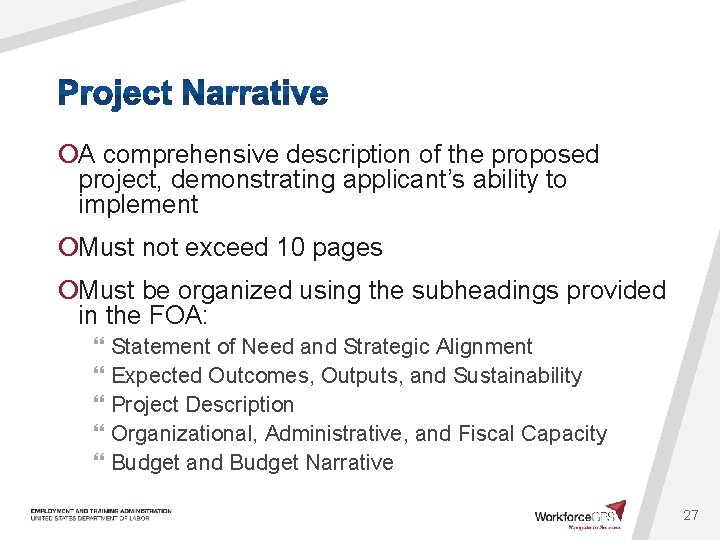 ¡A comprehensive description of the proposed project, demonstrating applicant’s ability to implement ¡Must not