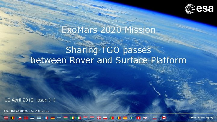 Exo. Mars 2020 Mission Sharing TGO passes between Rover and Surface Platform 18 April