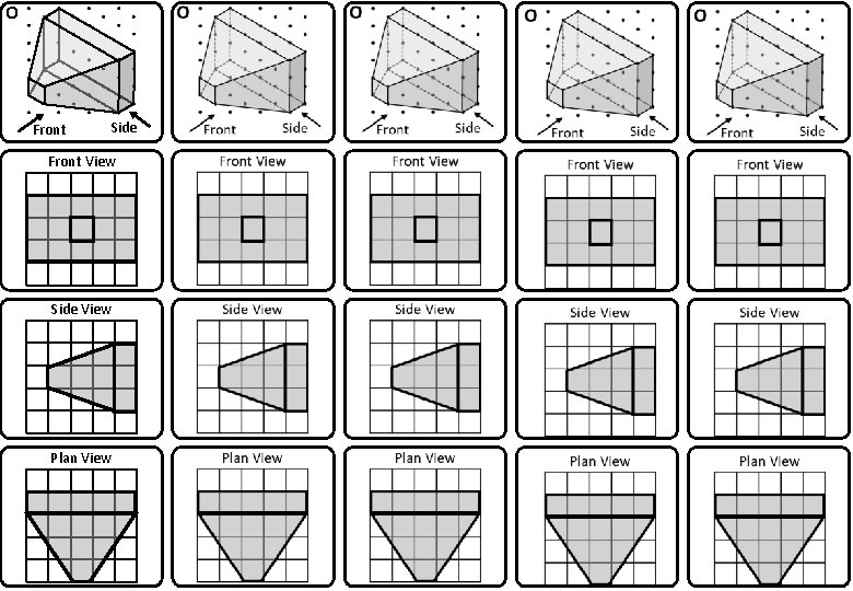 O Front Side Front View Side View Plan View 