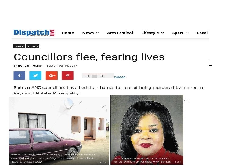 ATTACKS ON COUNCILLORS & MUNICIPAL MANAGERS Cabinet Pronouncement on Killing of Councillors 