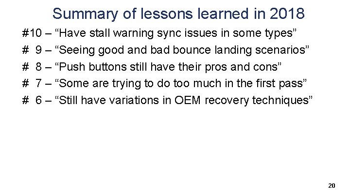 Summary of lessons learned in 2018 #10 – “Have stall warning sync issues in