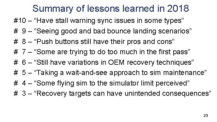Summary of lessons learned in 2018 #10 – “Have stall warning sync issues in