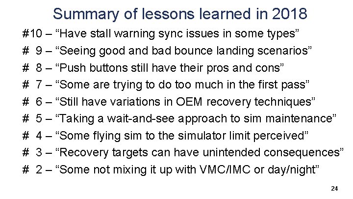 Summary of lessons learned in 2018 #10 – “Have stall warning sync issues in