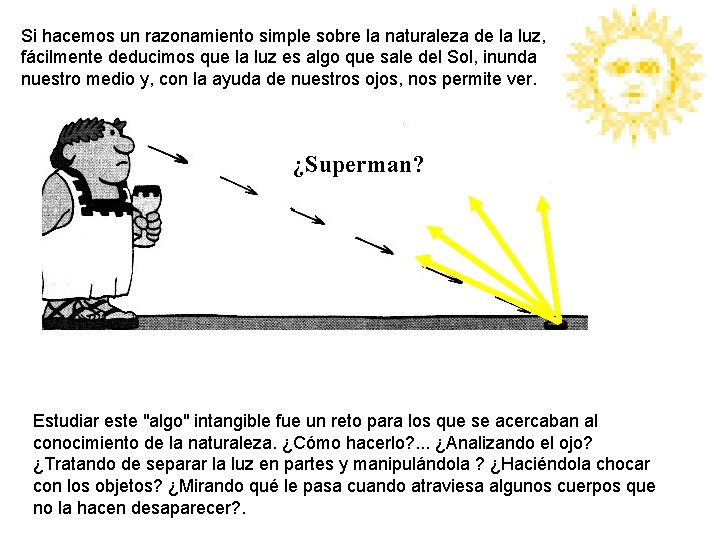 Si hacemos un razonamiento simple sobre la naturaleza de la luz, fácilmente deducimos que