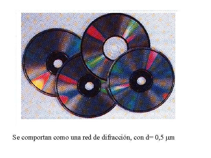 Se comportan como una red de difracción, con d= 0, 5 m 