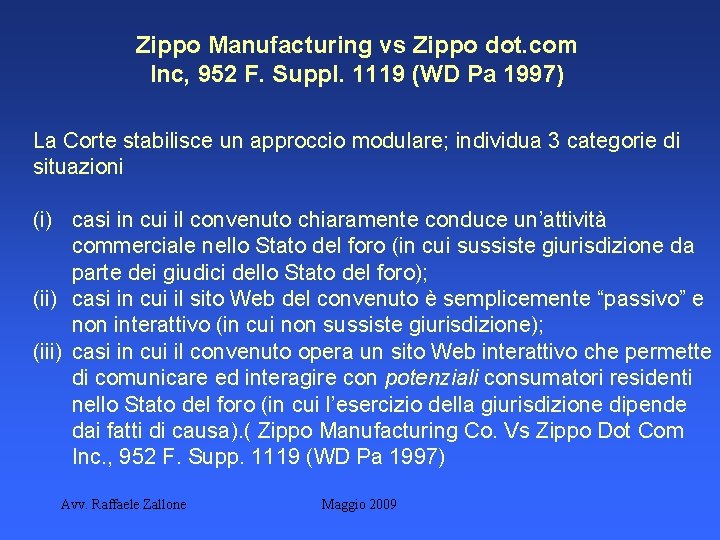 Zippo Manufacturing vs Zippo dot. com Inc, 952 F. Suppl. 1119 (WD Pa 1997)