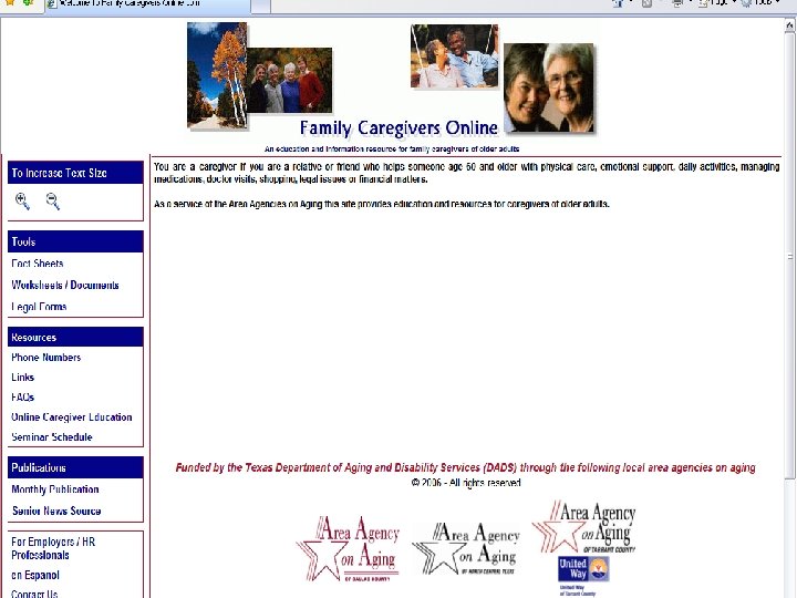 www. familycaregiversonline. net 