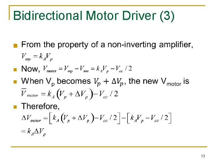 Bidirectional Motor Driver (3) n 13 