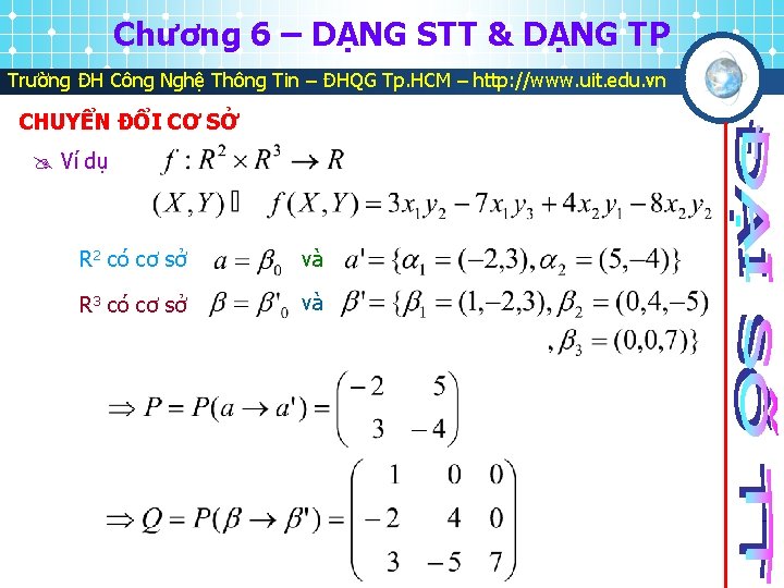 Chương 6 – DẠNG STT & DẠNG TP Trường ĐH Công Nghệ Thông Tin