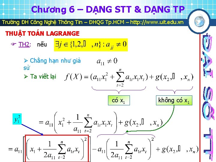 Chương 6 – DẠNG STT & DẠNG TP Trường ĐH Công Nghệ Thông Tin