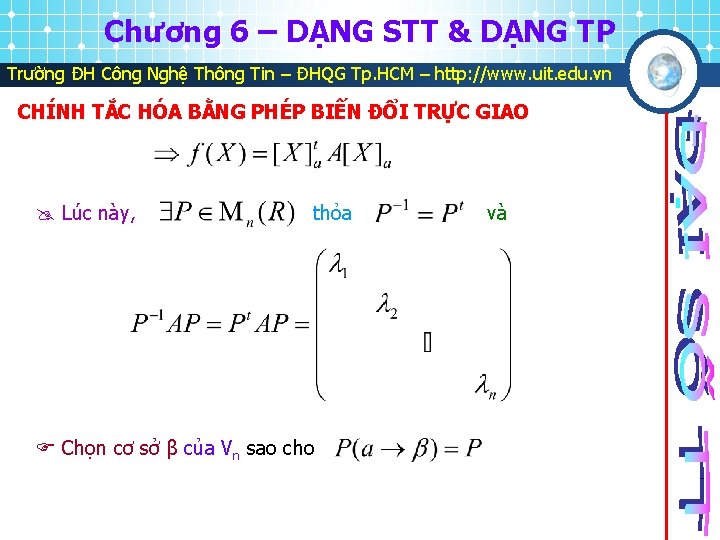 Chương 6 – DẠNG STT & DẠNG TP Trường ĐH Công Nghệ Thông Tin